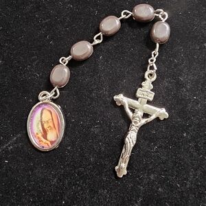 Vintage St Saint Padre Pio Rosary Catholic Relic Mens Womens Chaplet